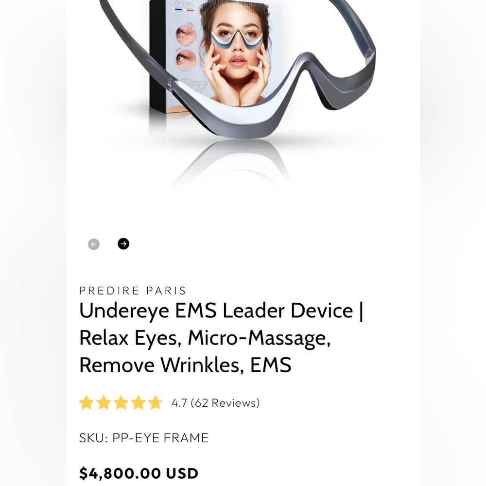 PREDIRE PARIS
Undereye EMS Leader Device wrinkle remover
